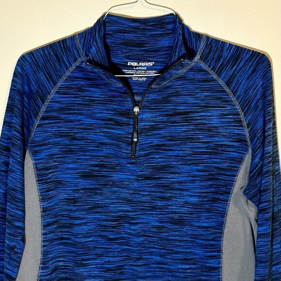 Womens Polaris Blue Long Sleeve Quarter Zip Long Sleeve Shirt Size Large  *READ* - Picture 1 of 8